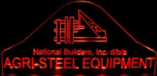 Agri-Steel Equipment Business Logo Acrylic Lighted Edge Lit LED Sign / Light Up Plaque Full Size Made in USA