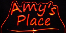 Amys Amy Place Room Den Office (add your own name) Acrylic Lighted Edge Lit LED Sign / Light Up Plaque Full Size Made in USA