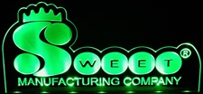 Sweet Mfg. Advertising Business Logo Acrylic Lighted Edge Lit LED Sign / Light Up Plaque Full Size Made in USA