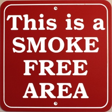 This is a Smoke Free Area 11 x 11 3 ply sign Acrylic Size Made in USA